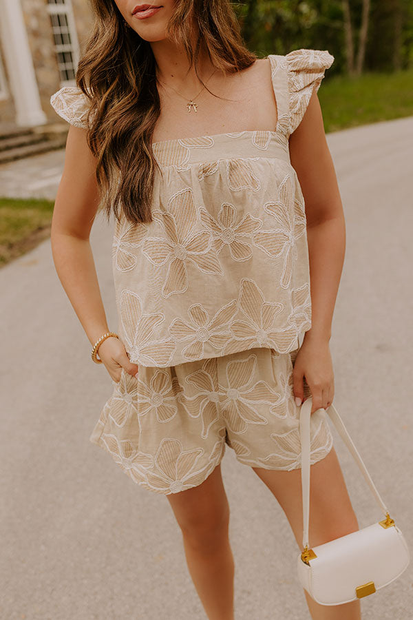 Tropical Escape Floral Embroidered Top Image - 1