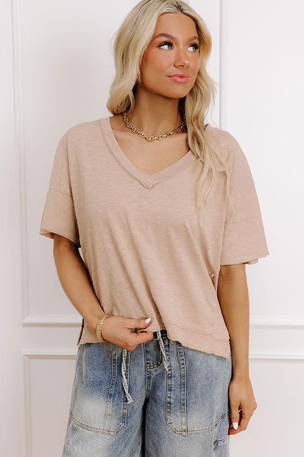 Keeping It Casual Heathered Tee in Iced Mocha