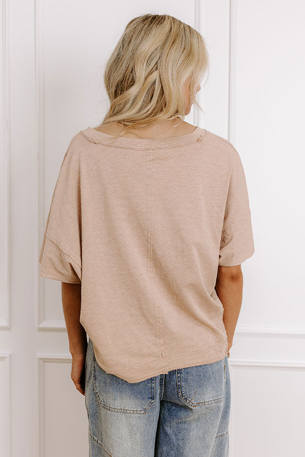 Keeping It Casual Heathered Tee in Iced Mocha