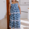  sky blue Stroll Through The Park Floral Maxi Dress in Sky Blue Curves 