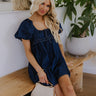  denim dark wash Bistro Cutie Denim Romper in Dark Wash 