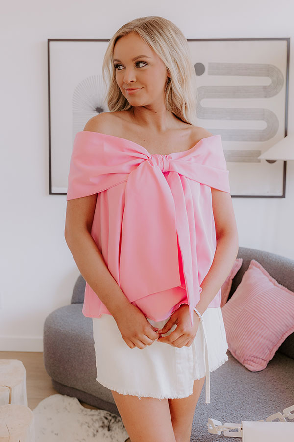 Sweet Statement Off Shoulder Top in Pink