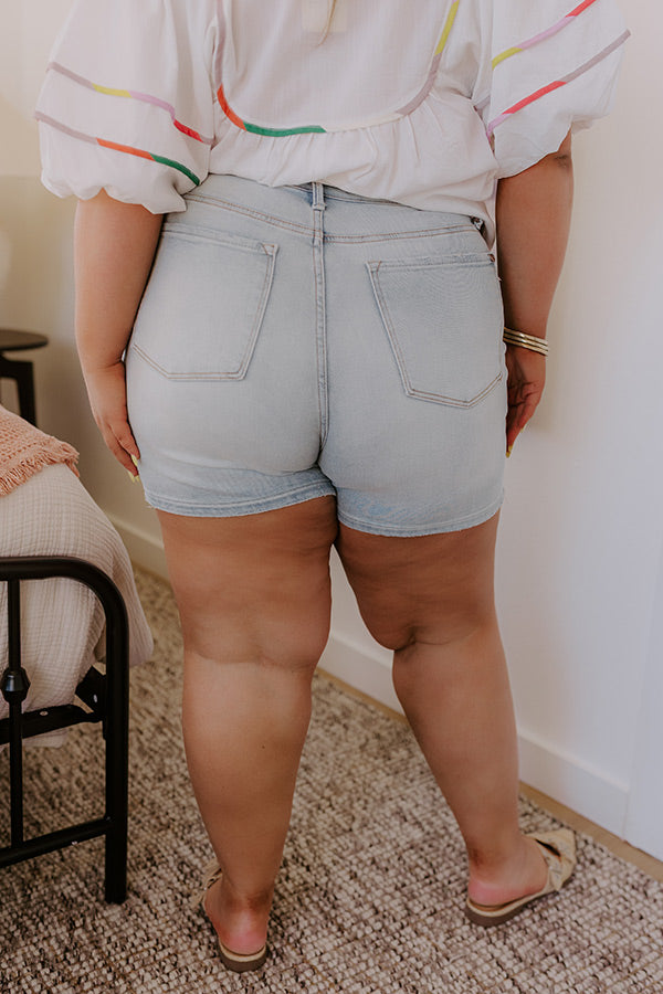 JUDY BLUE Zoey High Waist Shorts Curves   