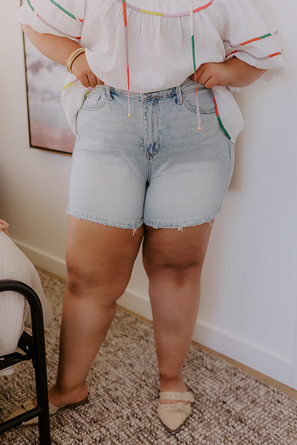 JUDY BLUE Zoey High Waist Shorts Curves   