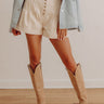 The Penelope High Waist Wide Leg Shorts in Cream Image - 1