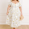 Simply Unforgettable Floral Midi Dress in White Curves Image 1