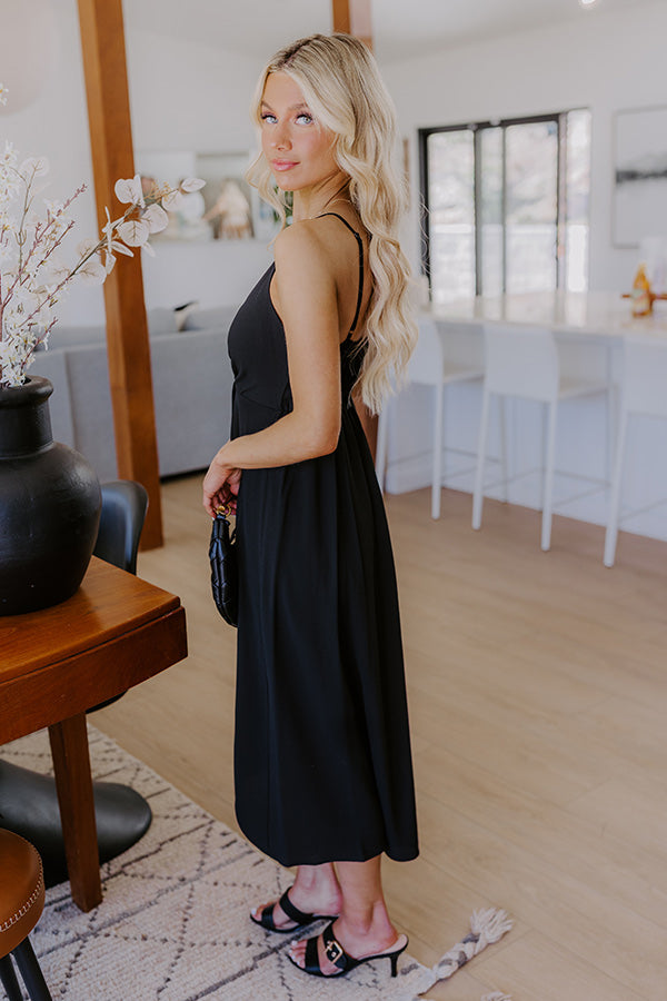 Cocktails First Midi Dress in Black M / Black