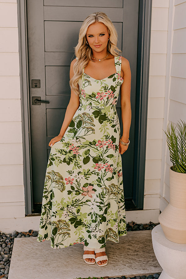 Small Town Charm Floral Maxi Dress in Green Small Town Charm Floral Maxi Dress in Green