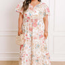 Polished Perfection Floral Maxi Dress in White Curves Image 1