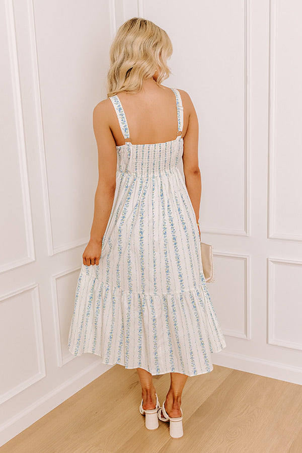 Countryside Cutie Floral Midi Dress in Sky Blue S / Sky Blue Countryside Cutie Floral Midi Dress in Sky Blue S / Sky Blue