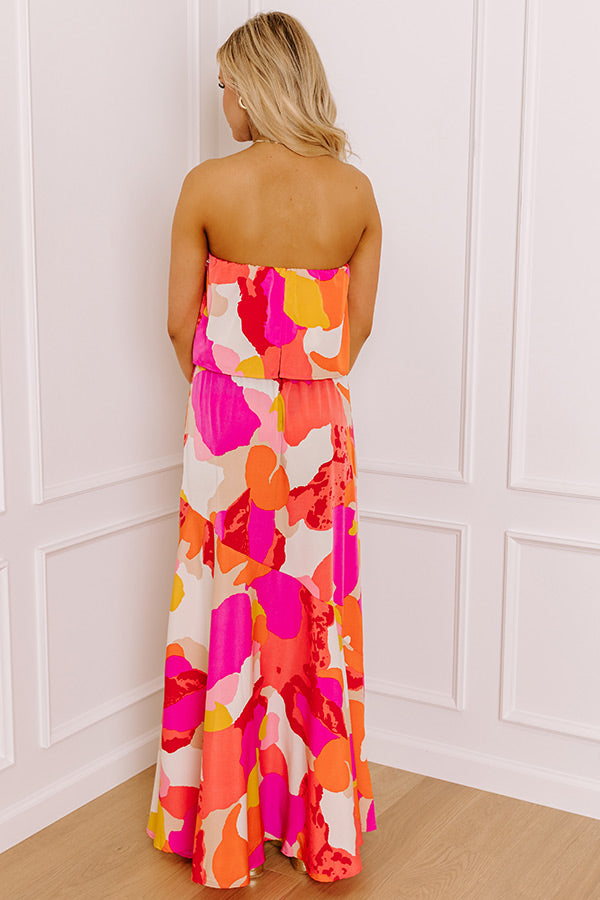 Cancun Cutie Strapless Maxi Dress in Coral Cancun Cutie Strapless Maxi Dress in Coral