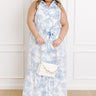 Boardwalk Stroll Floral Maxi Dress in Sky Blue Curves Image 1