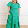 Polished Perfection Floral Maxi Dress in Green Curves Image 1