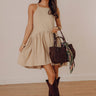 Always In Style Denim Mini Dress in Beige Image - 1
