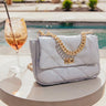 Sunday Chic Faux Leather Quilted Purse Image - 1