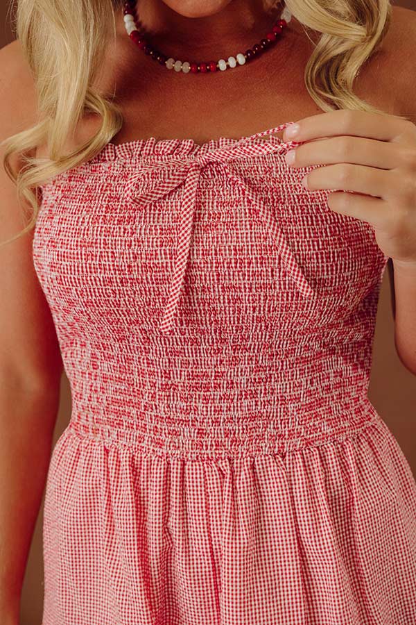 Backyard BBQ Gingham Romper Image - 2