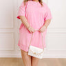 Block Party Ready Vintage Wash T-Shirt Mini Dress in Pink Curves Image 1