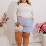 Dockside Dreaming High Waist Stripe Shorts Curves Image - 1