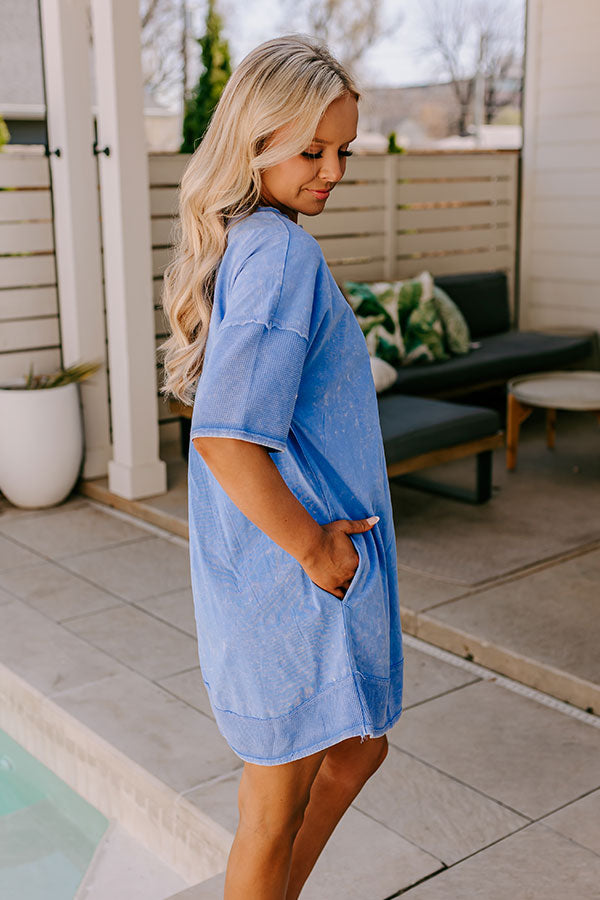Block Party Ready Vintage Wash T-Shirt Mini Dress in Blue Block Party Ready Vintage Wash T-Shirt Mini Dress in Blue