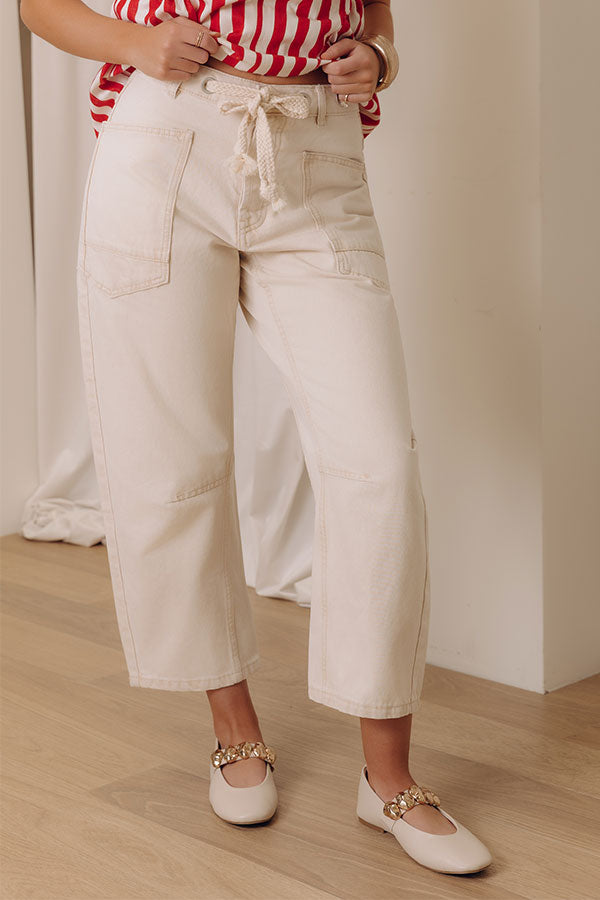 The Aurora High Waist Cargo Barrel Leg Jean Image - 2
