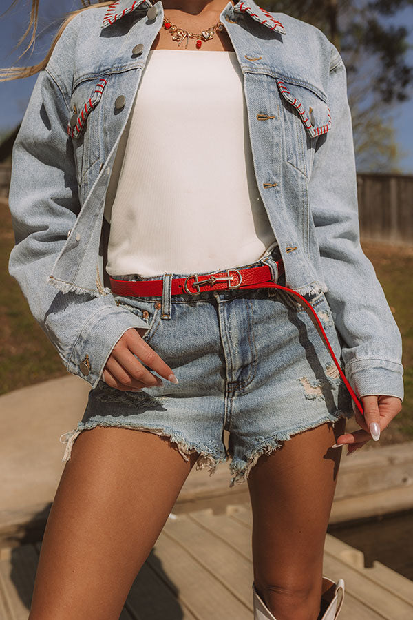 Casual Moment Faux Leather Belt in Red Image 1