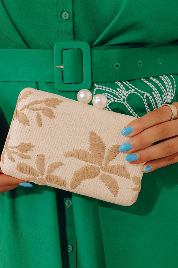 Seaside Chic Raffia Woven Clutch