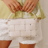 Aurora Faux Leather Woven Purse in Cream Image - 1