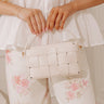 Aurora Faux Leather Woven Purse in Cream Image - 1