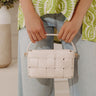 Aurora Faux Leather Woven Purse in Cream Image - 1