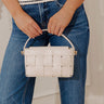 Aurora Faux Leather Woven Purse in Cream Image - 1