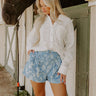 The Allison High Waist Floral Shorts Image 1 blue The Allison High Waist Floral Shorts 
