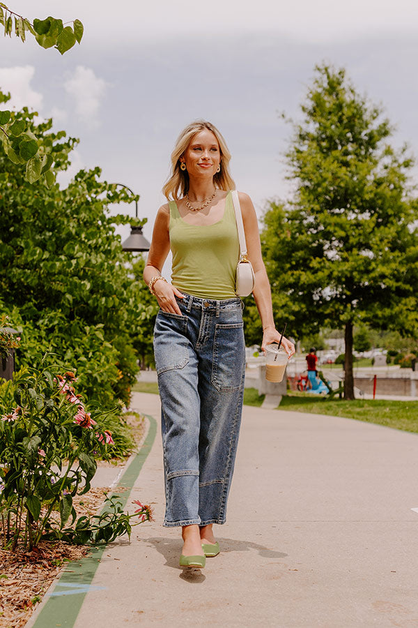 The Maeve High Waist Wide Leg Crop Jean in Medium Wash Image - 1