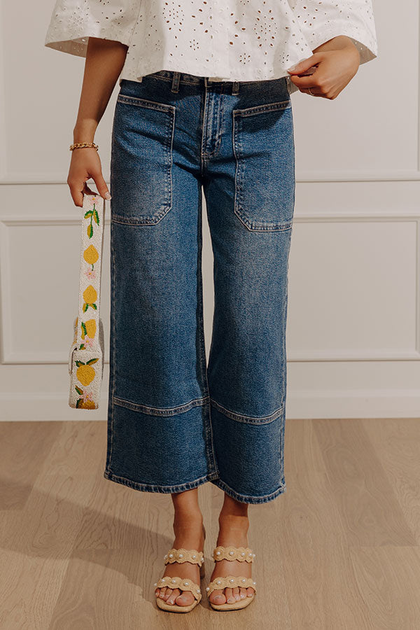 The Maeve High Waist Wide Leg Crop Jean in Medium Wash