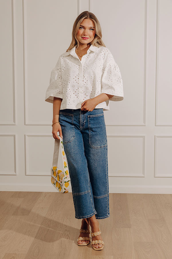 The Maeve High Waist Wide Leg Crop Jean in Medium Wash Image - 4