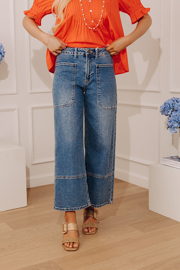 The Maeve High Waist Wide Leg Crop Jean in Medium Wash