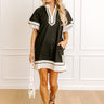 Boardwalk Babe Linen-Blend Mini Dress in Black Image 1