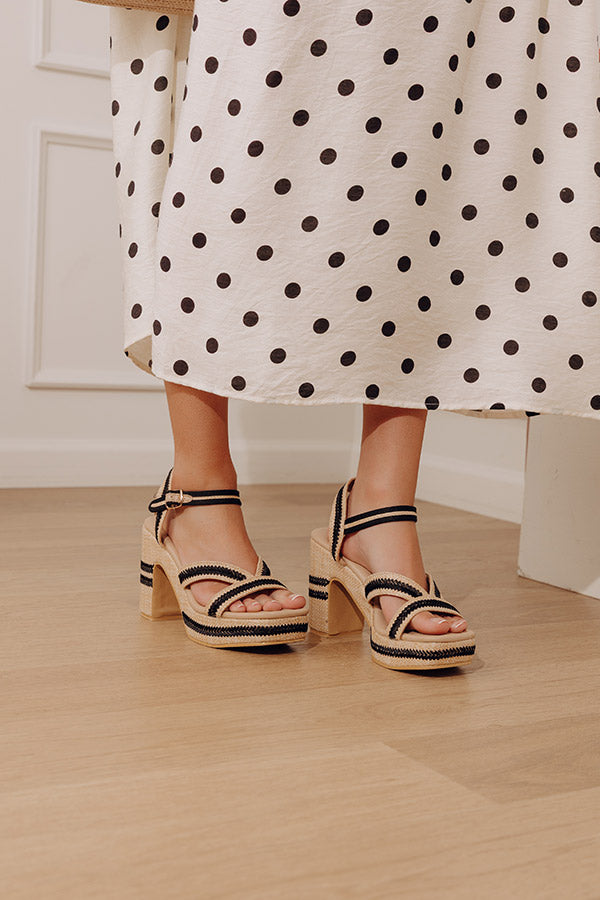 The Adelaide Raffia Woven Platform Heel in Natural