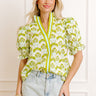 Popular Song Floral Top in Lime Image 1