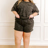 Road Trip Ready High Waist Vintage Wash Shorts in Black Curves Image 1