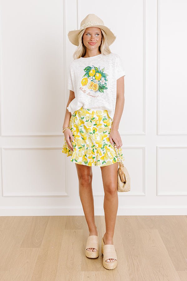 Love And Limoncello High Waist Linen-Blend Mini Skirt Image 1