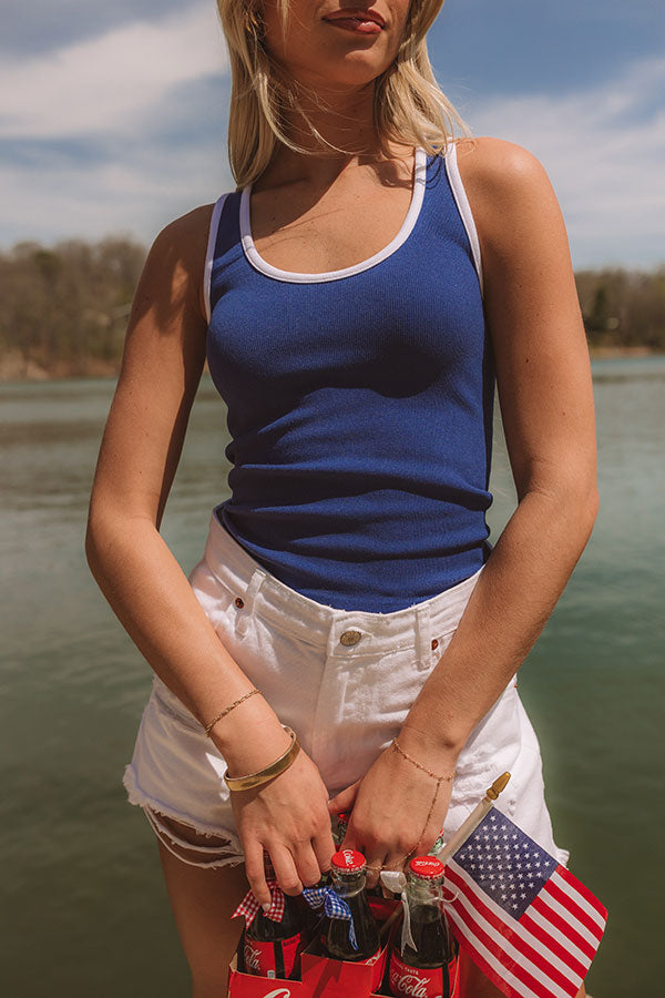 Lake Life Seamless Tank in Royal Blue Image 3