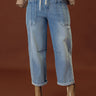 RISEN Lillian High Waist Barrel Leg Cargo Jean Image - 1