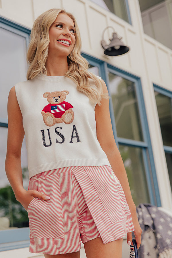 Beary Patriotic Embroidered Top Image - 5