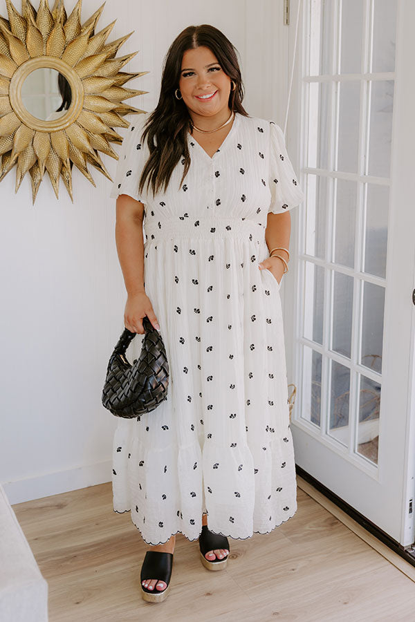 Prairie Whisper Floral Embroidered Midi Dress Curves Image 1