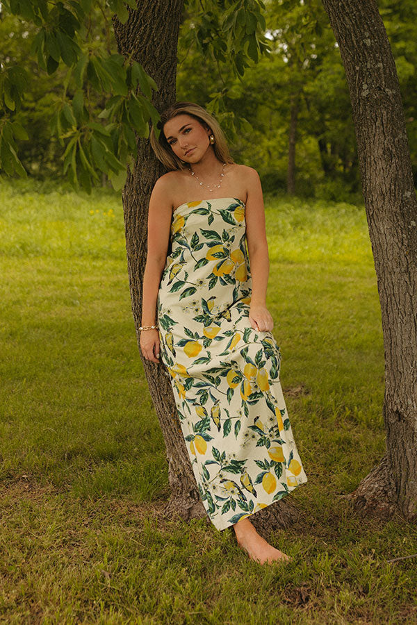 Bungalow Views Linen-Blend Maxi Dress in Yellow L / Yellow Bungalow Views Linen-Blend Maxi Dress in Yellow L / Yellow