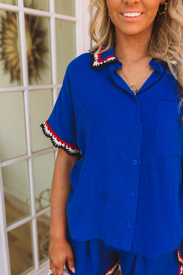 Picnic Plans Linen-Blend Button Up Top Image 2