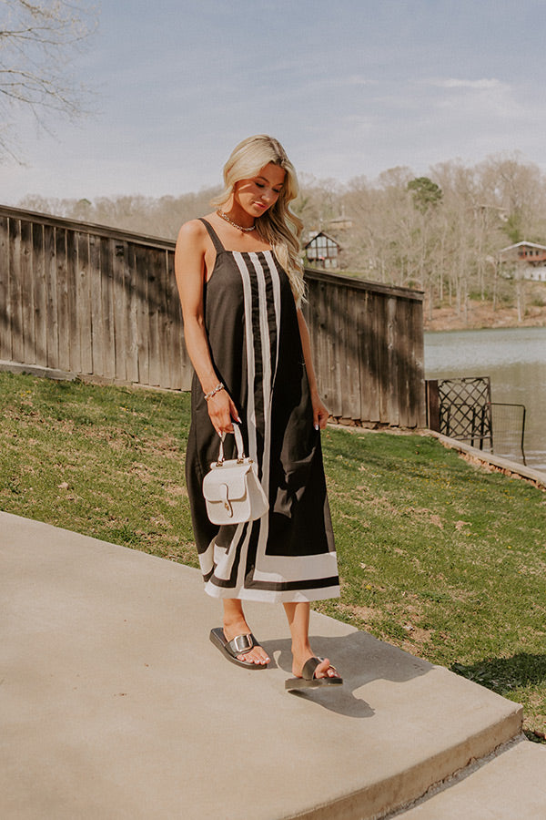 Beachside Bliss Linen-Blend Midi Dress in Black Beachside Bliss Linen-Blend Midi Dress in Black