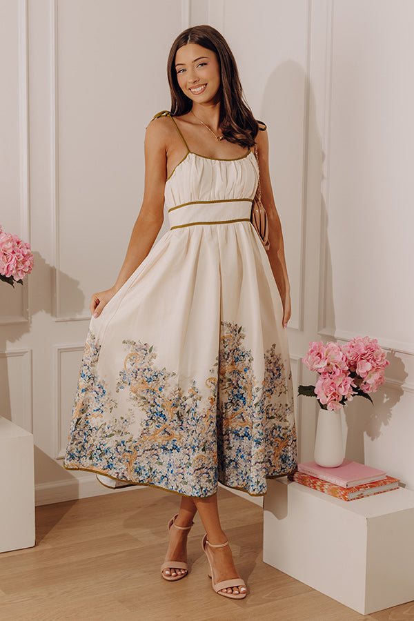 Breezy Elegance Linen-Blend Midi Dress Image - 2