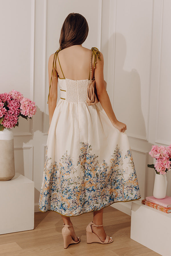 Breezy Elegance Linen-Blend Midi Dress Image - 3