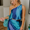 Moonlit Lagoon Satin Top in Blue Image 1
